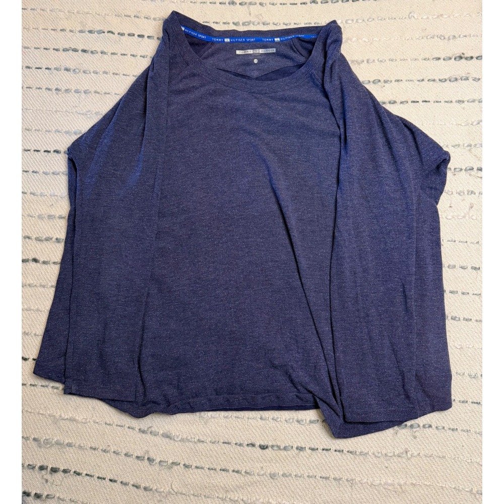 Tommy Hilfiger Sport Womens Lounge Set Navy Blue Heather Joggers Top Large